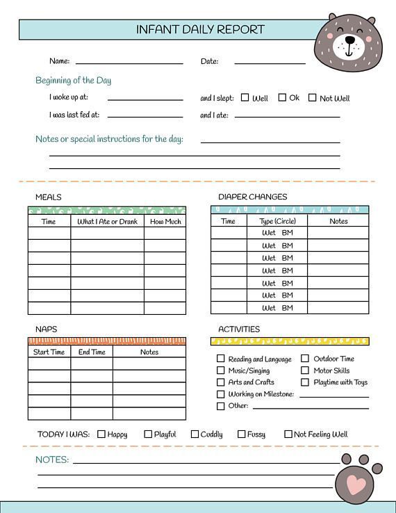 15 Tips for Writing a Daily Daycare Report [+Free Printables ...